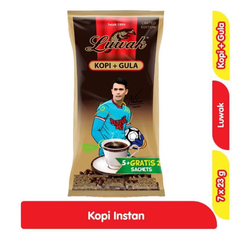

Luwak Kopi Gula Bag 5 + 2 x 23 g