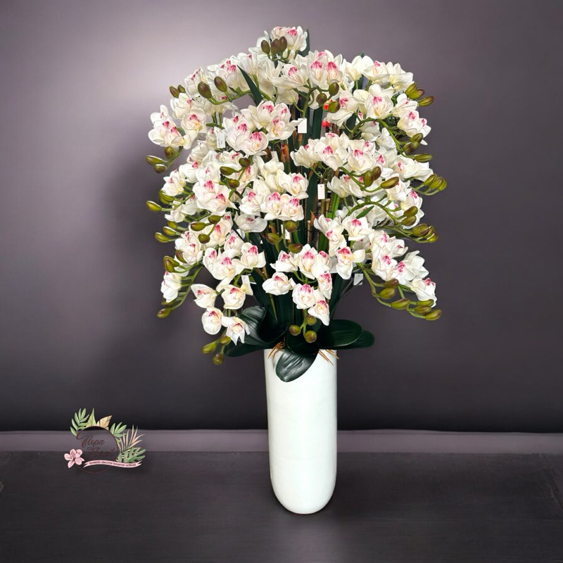Rangkaian bunga anggrek artificial latex super premium import