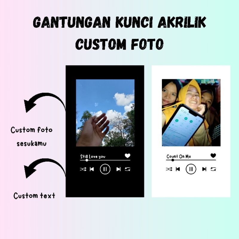 Gantungan kunci custom foto/ gantungan kunci spofty /Bisa Cod / Gantungan kunci custom foto akrilik