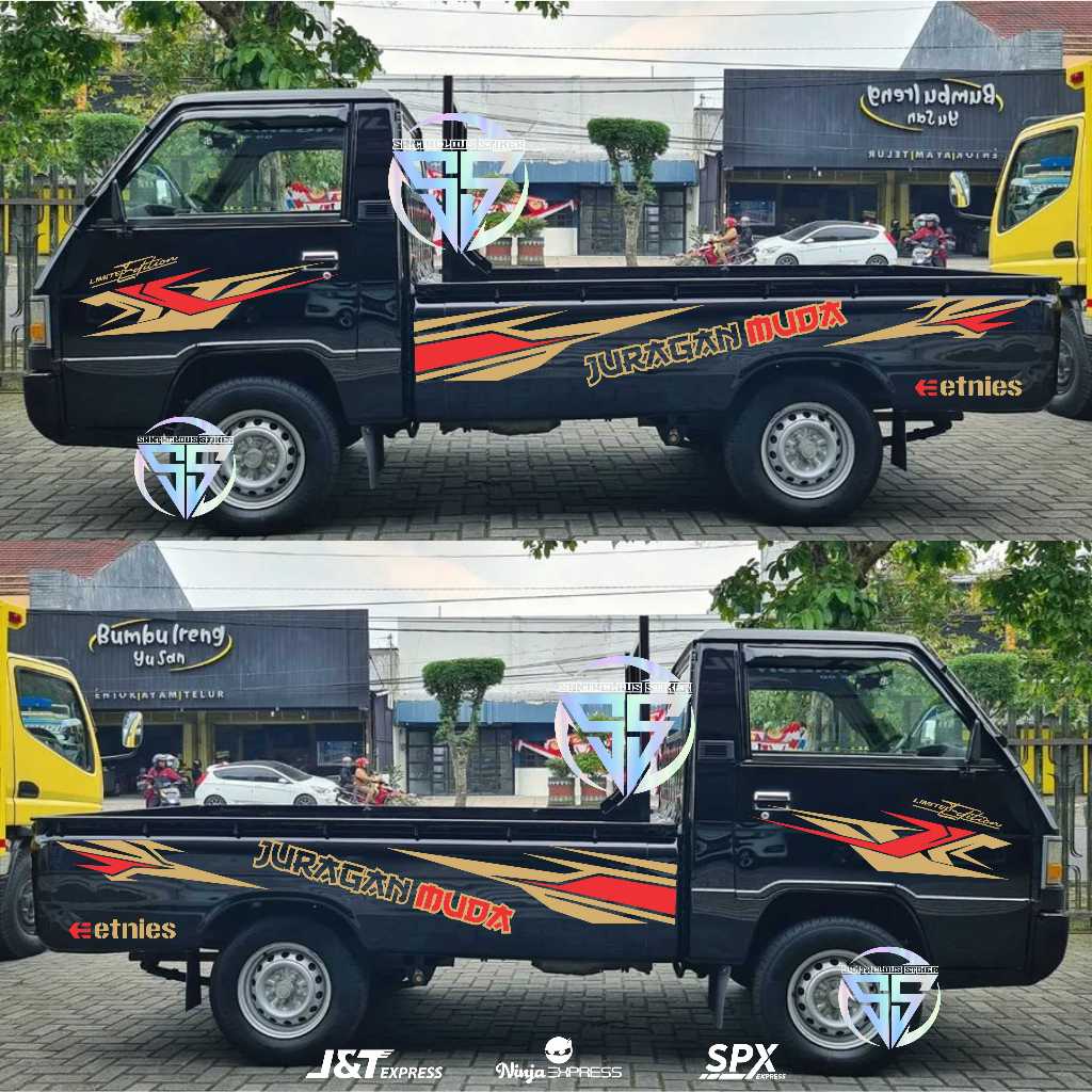 Cutting Stiker Mobil Pickup L300 Stiker Striping stars Mobil Pickup Mitsubishi L300 bisa custom nama