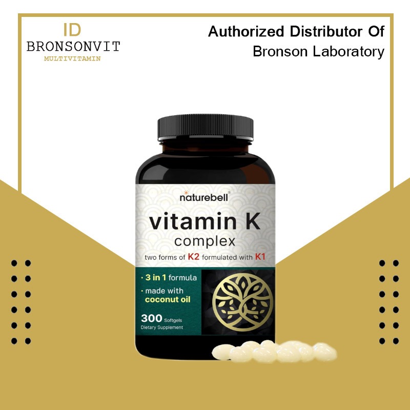 Naturebell Vitamin K Complex K1+K2 (MK-7 & MK-4) 2,600mcg-300 Softgels