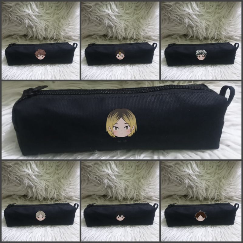 

Tempat Pinsil haikyuu pen case kotak pincil lanvas bokuto suna kageyama kenma akashi ushijma oikawa kurro