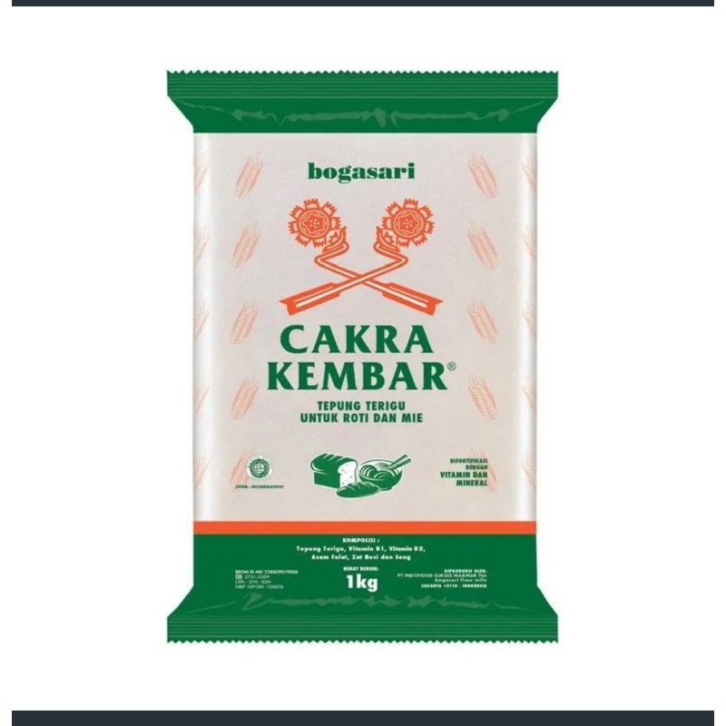 

FREE PACKING- Bogasari Cakra Kembar Tepung Terigu 1kg