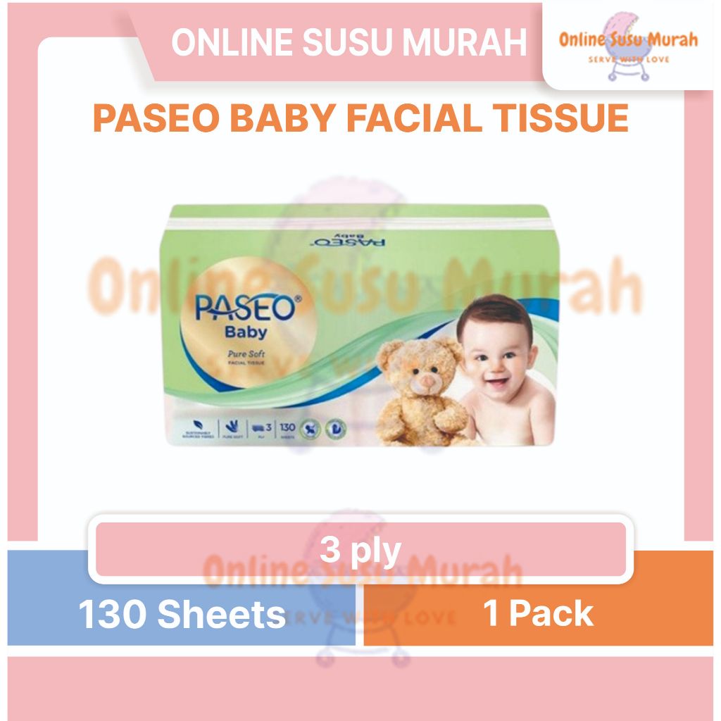 PASEO BABY TISSUE 130 SHEET TISSU PLTS