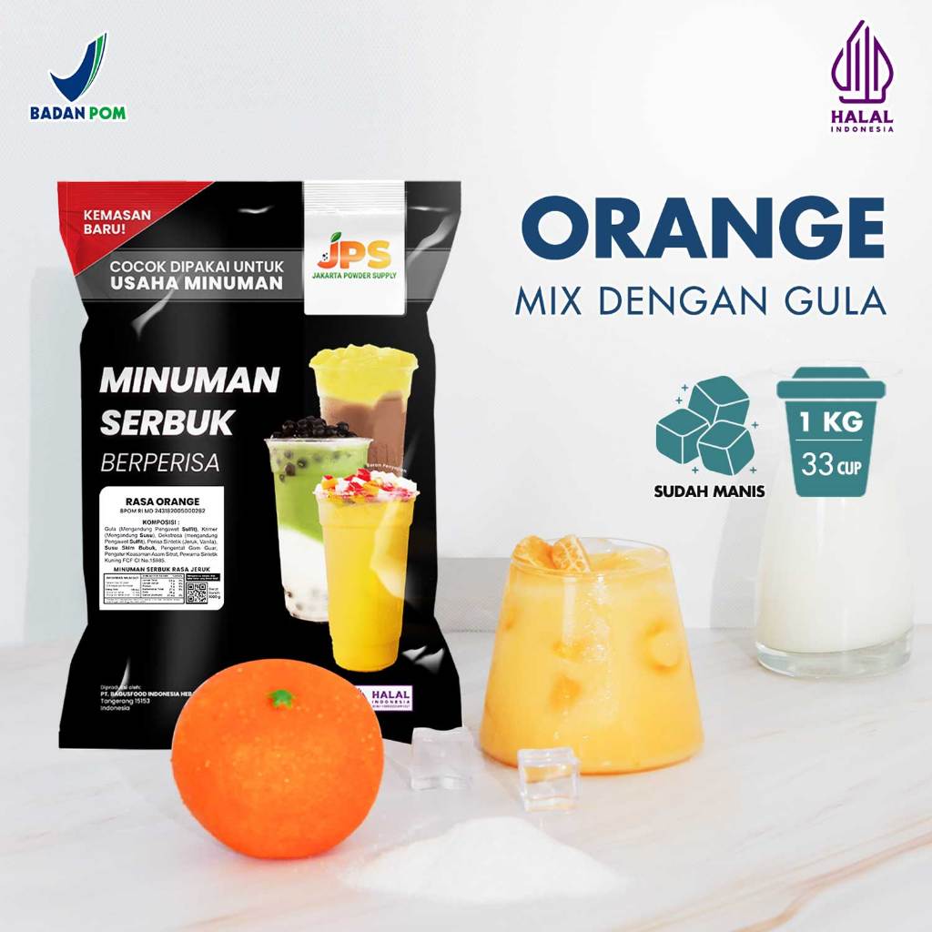 

Powder Drink JPS Bubuk Minuman Rasa Orange Mix 1Kg