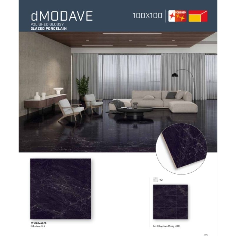 DMODAVE Polished Glossy Glazed Porcelain 100x100 ROMAN GRANIT