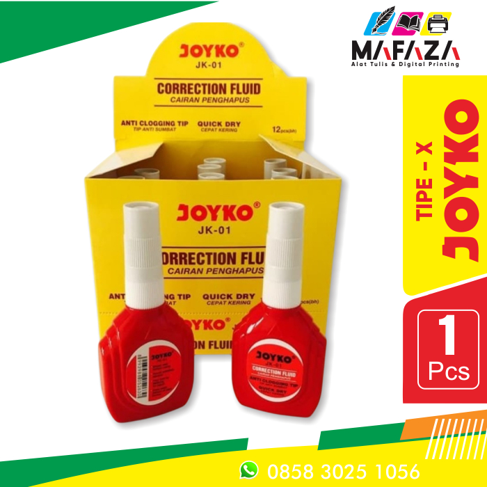 

[1 Pcs] Correction Fluid Joyko JK-01, JK-101A / Penghapus Tipex Cair Joyko JK-01, JK-101A