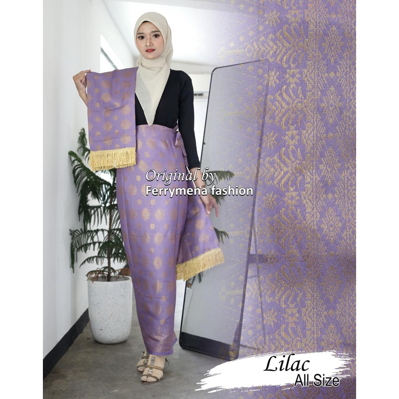 set songket rok dan selendang pasangan kebaya / rok songket / selendang songket
