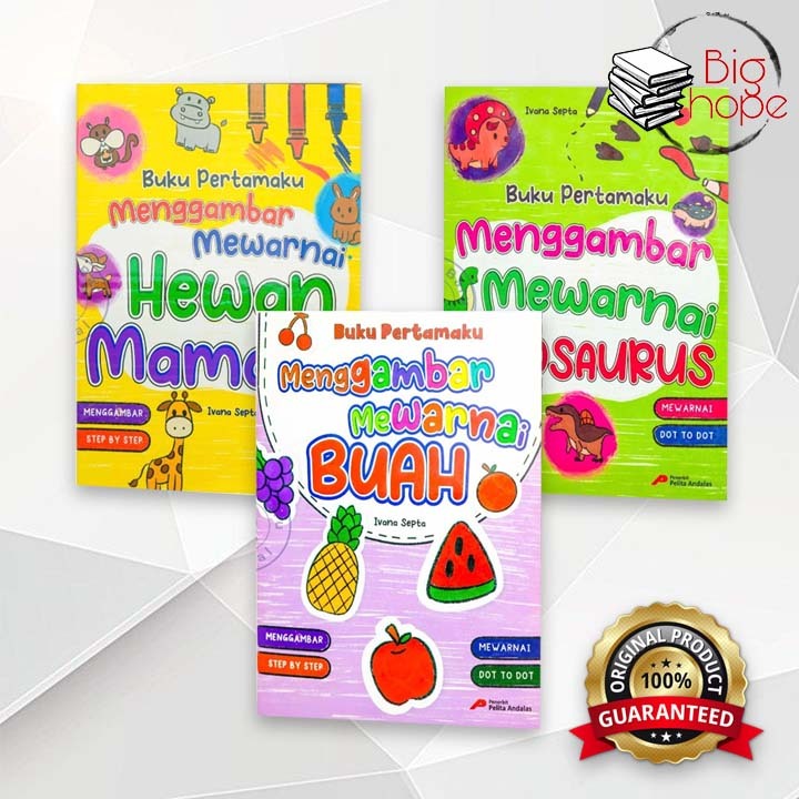 Buku Pertamaku Menggambar Mewarnai Seri Hewan Buah Dinosaurus - Pelita Andalas - Nawa Sena