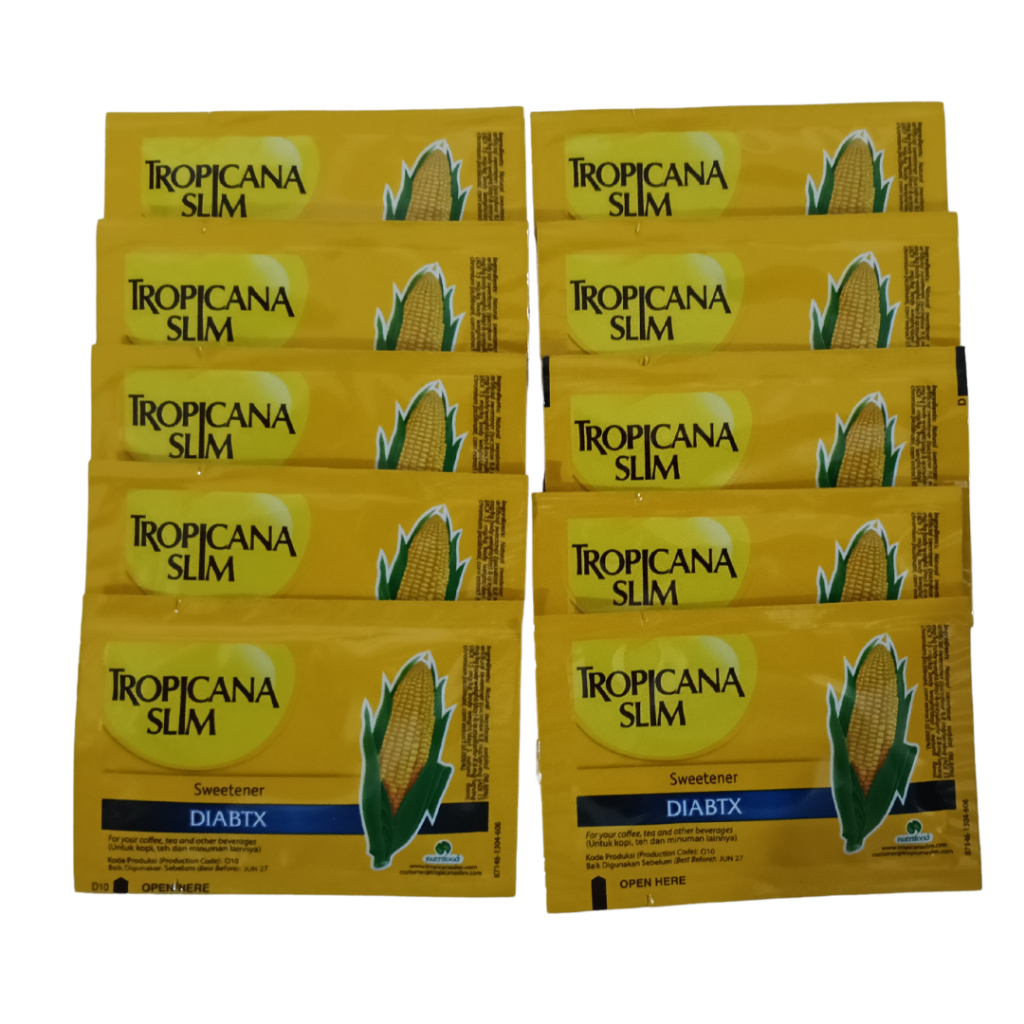 

10 pcs Tropicana Slim Sweetener Classic/ Diabtx/ Stevia/ Jahe/ Lemongrass Pandan/ Honey