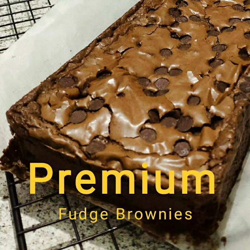 

Premium Homemade Fudge Brownies Almond Chocochips Original atau Gluten Free 30x10