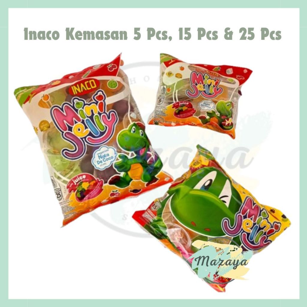 

INACO MINI JELLY WITH NATA DE COCO NETTO 5 PCS | 15 PCS | 25 PCS X 15 GR - MAZAYA HOMESTORE