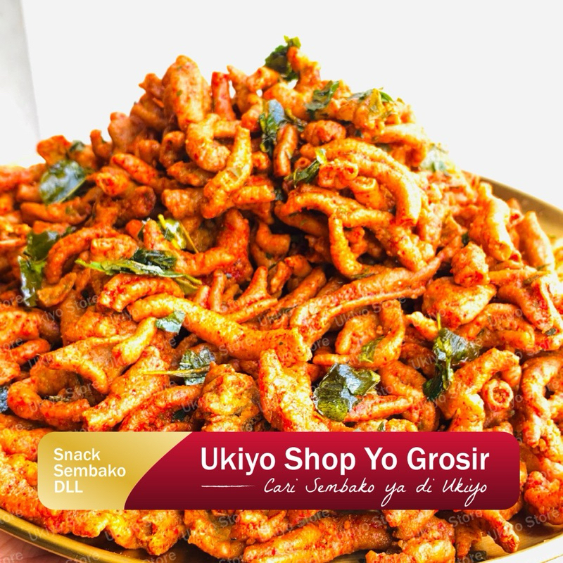 

Ukiyosnack - Keripik Usus Pedas Daun Jeruk 1KG Usus Crispy Bumbu Pedas Daun Jeruk