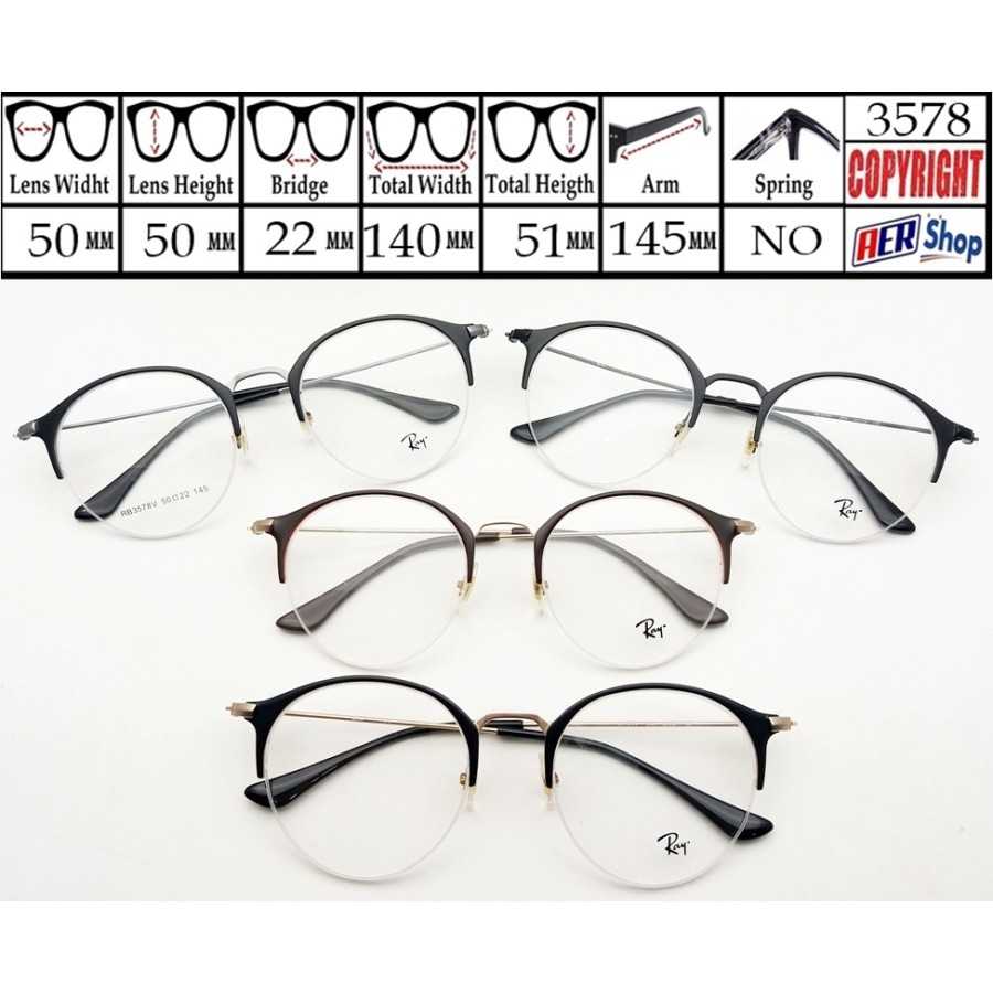 kacamata minus half frame bulat premium frame kacamata super kuat