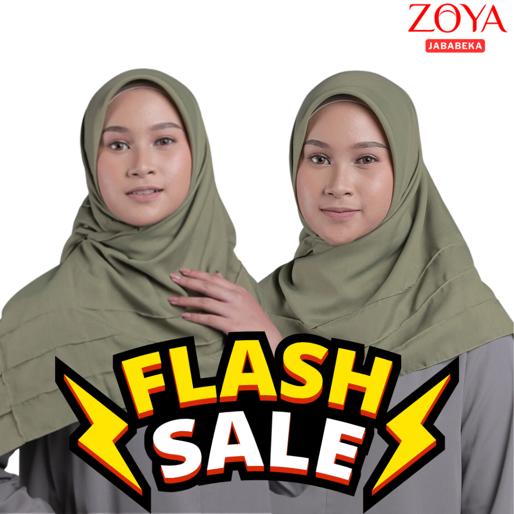 ZOYA Amara Fancy Scarf - Kerudung Jilbab Hijab Segi Empat Polos Bahan Voal Premium