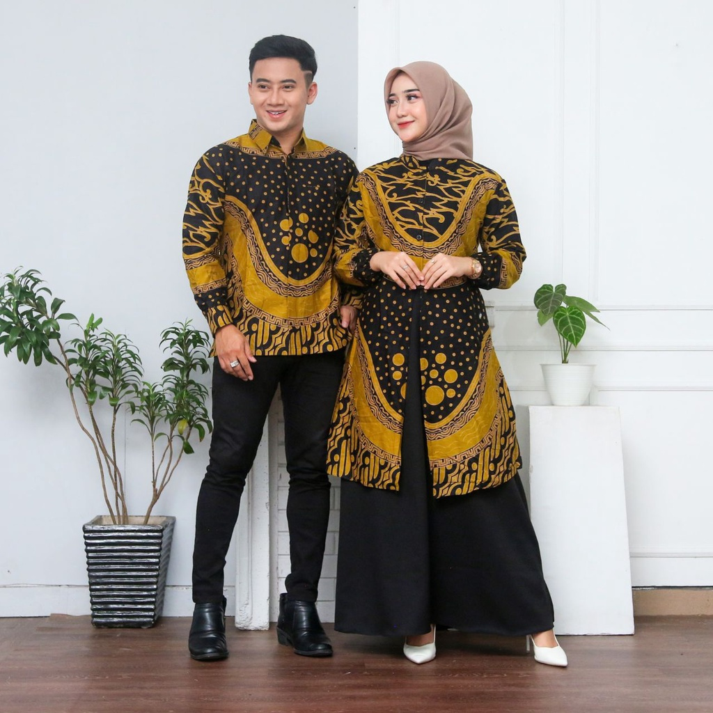 Gamis Batik Motif padma & kemeja batik. Dress modern premium, dress muslim, gamis batik kombinasi, k