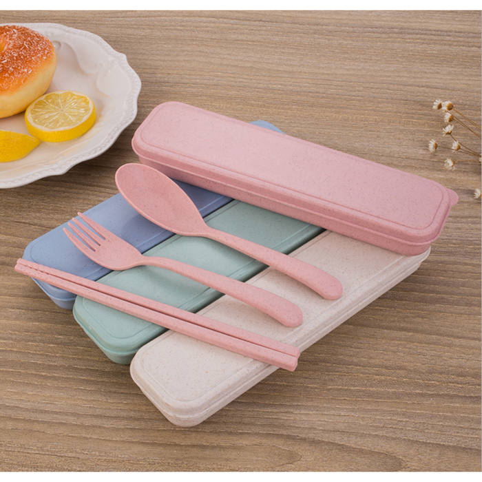 Alat Makan TRAVEL SET Sendok Garpu Sumpit Set Travel Piknik Bekal Korea