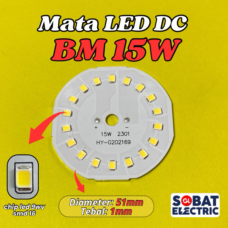 Mata LED DC 15w (BM) - PCB Mata Lampu LED 15 Watt