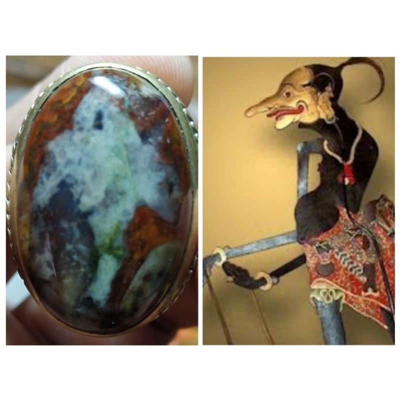 Batu Garut Pancawarna Motif gambar Wayang Petruk Unik Kode 7/129