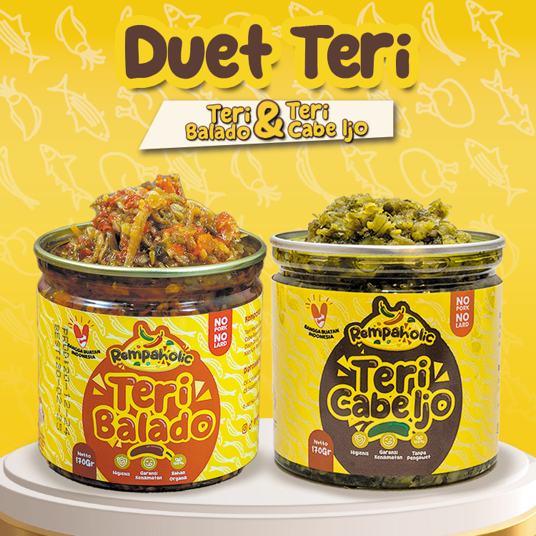

Rempaholic - Paket Duet Sambal Teri Balado + Teri Cabe Ijo Rempaholic - 170 gr