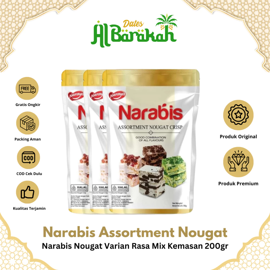 

Narabis Nougat 200gr - Perpaduan Nougat & Cookies yang Lezat