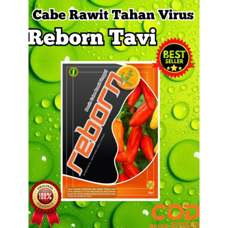

Cabe Rawit REBORN TAVI 10 GR, cabe rawit tahan virus , antibule dan gemini , pertumbuhan genjah , buah, padat& berbobot.cabe klaster naik , tipe ori.