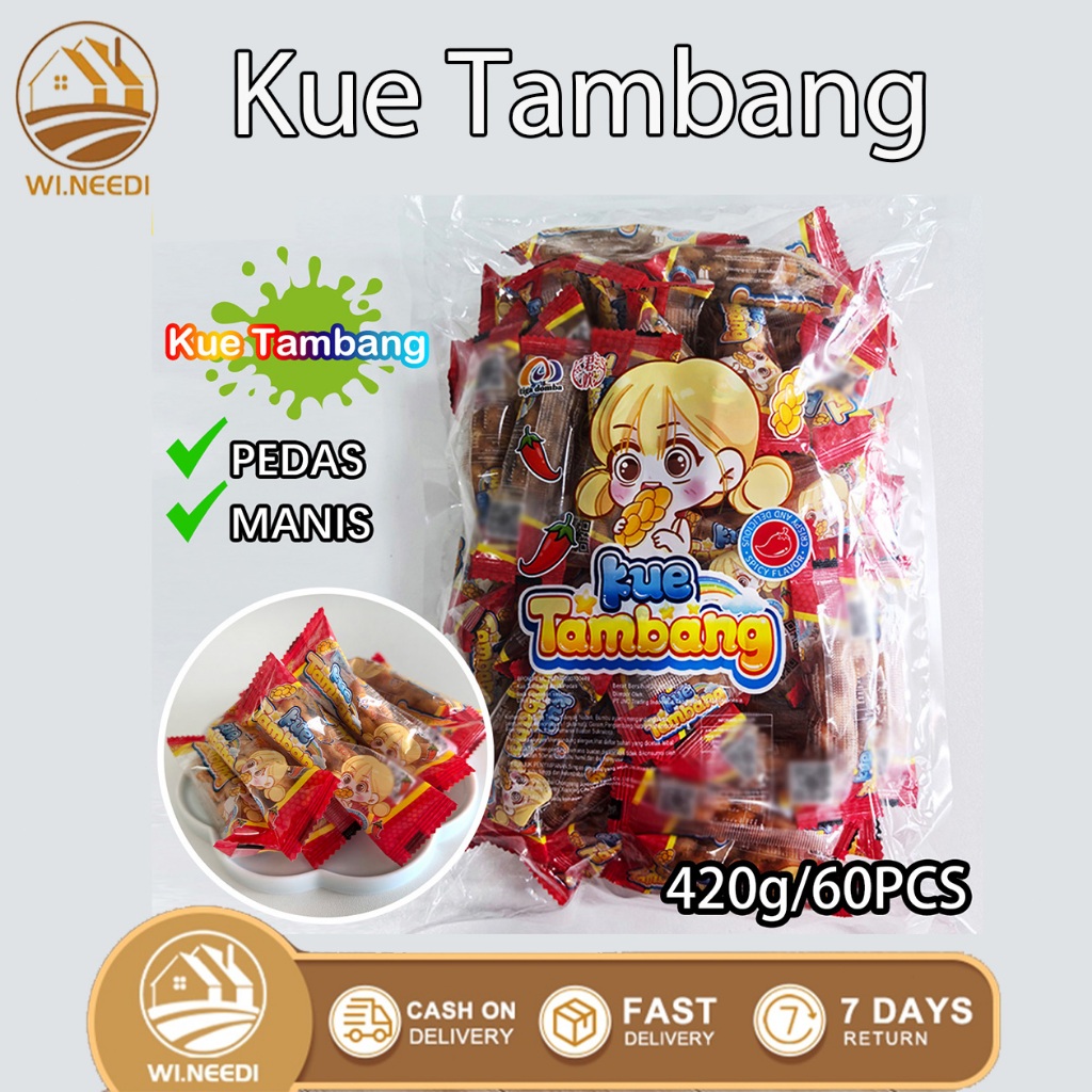 

Makanan Ringan 60 pcs kue Tambang Rasa Pedas & Manis