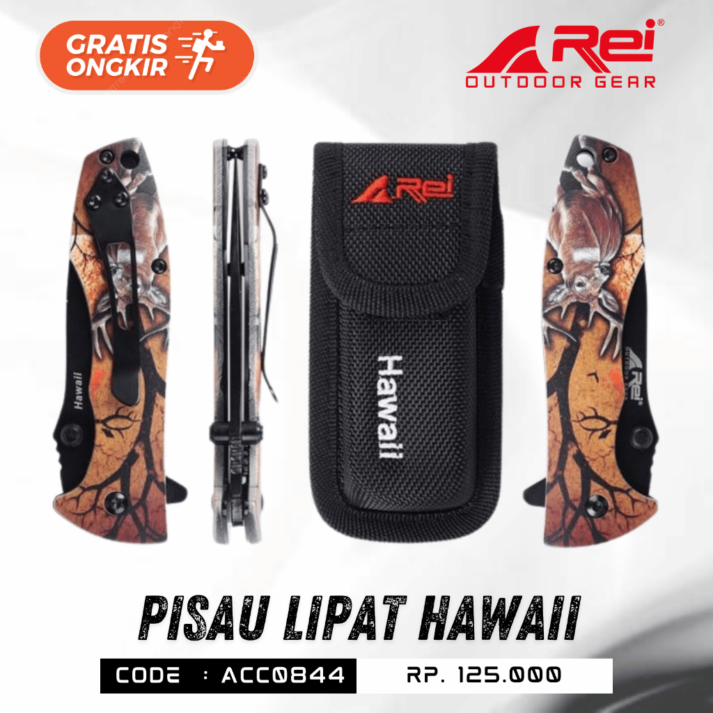 Knife / Pisau Lipat Hawaii Arei Outdoorgear - Pisau Hikking