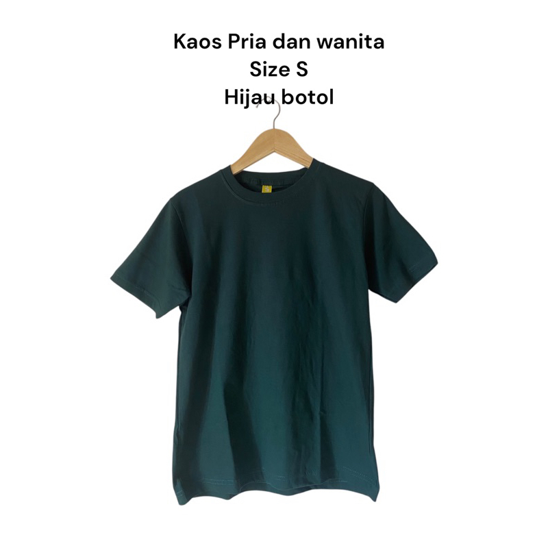 Kaos Pria dan Wanita Size S Hijau Botol