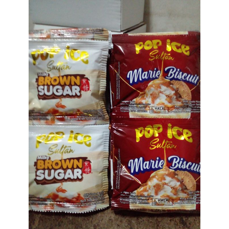 

Pop Ice Sultan rasa baru 23gr x 10 sachet / brown sugar / marie biskuit