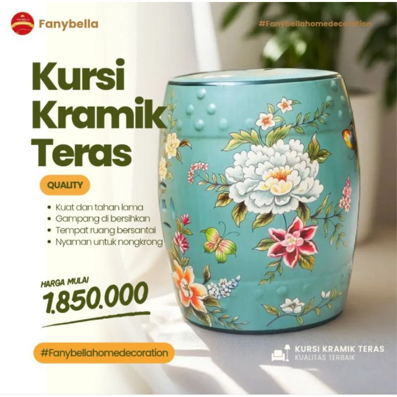 Pajangan Kursi Keramik Teras