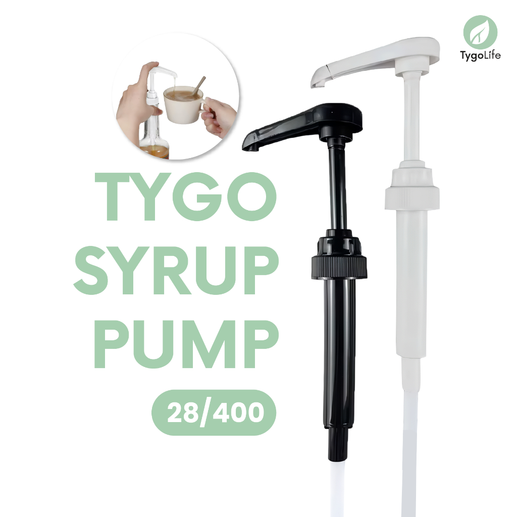 Tygo Syrup Pump Pompa Botol Sirup Drat Putih Hitam Ulir Nozzle Untuk Sirup Monin Kecap Saus