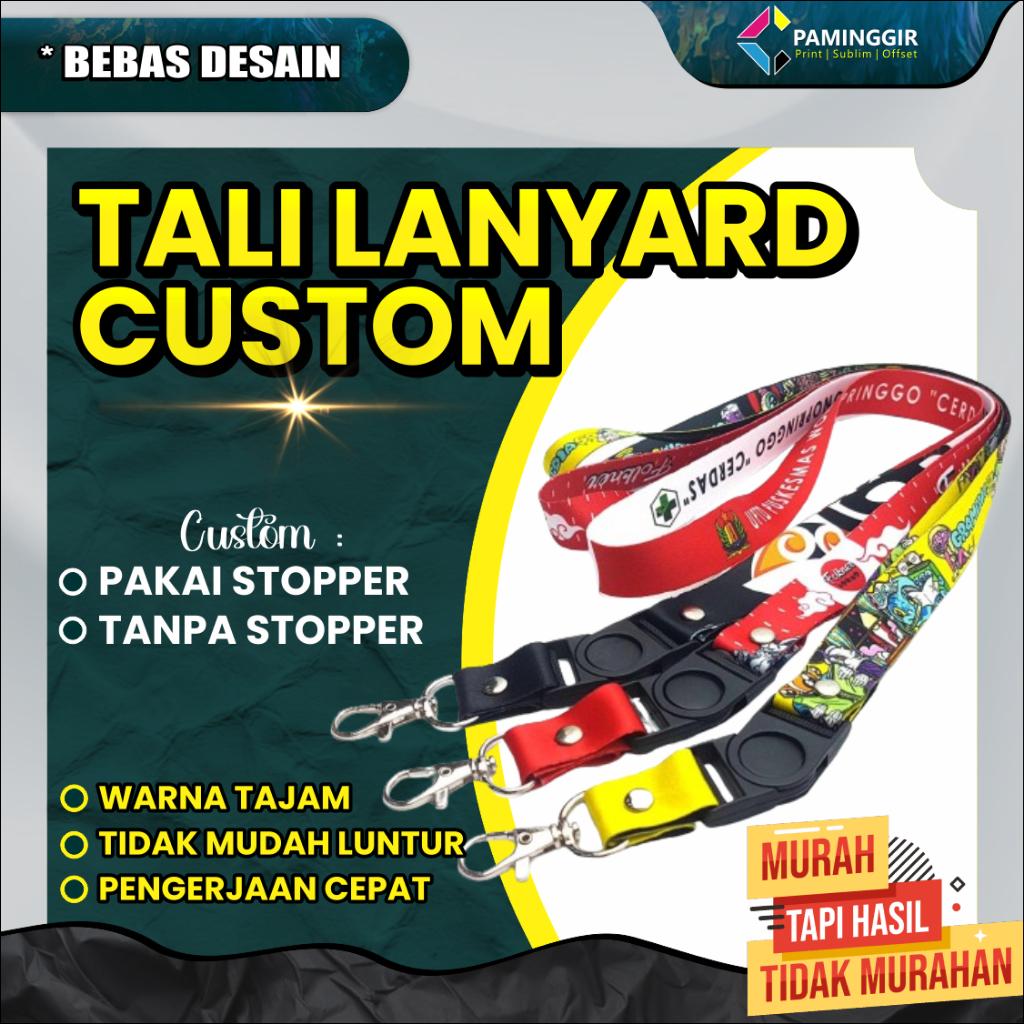 

Tali Lanyard Custom/ Cetak 2 Sisi/ Tali lanyard Satuan Premium