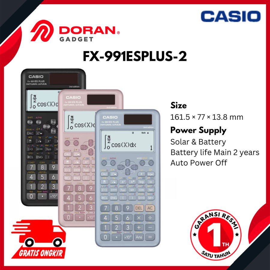 

Casio Calculator Scientific FX-991ES Plus 2nd Edition - Casio Kalkulator Ilmiah Original - Garansi Resmi