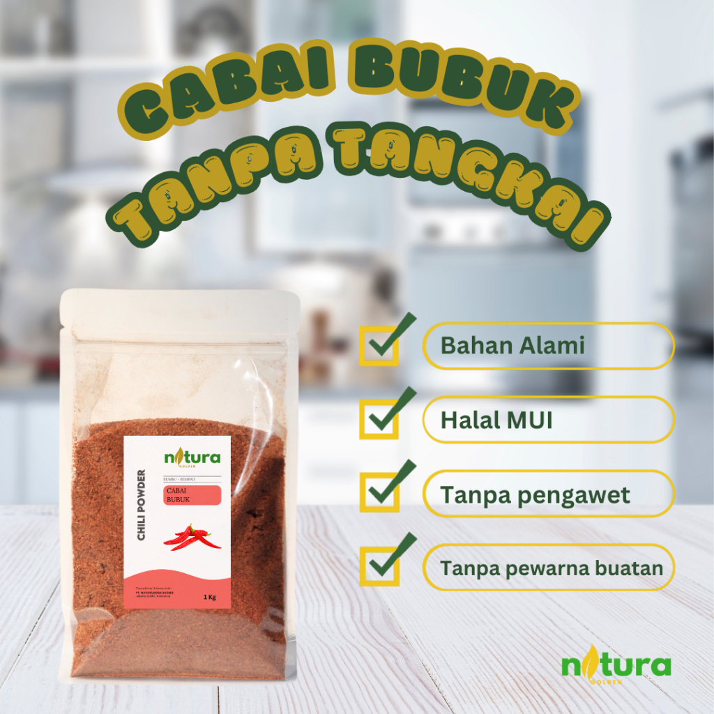 

Natura Golden Cabai Bubuk Tanpa Tangkai