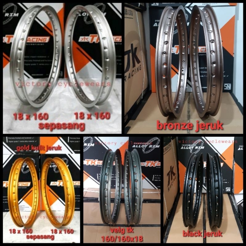 VELG TK RACING SET UKURAN 160X18 KULIT JERUK ORIGINAL HARGANYA 2PCS SEPASANG