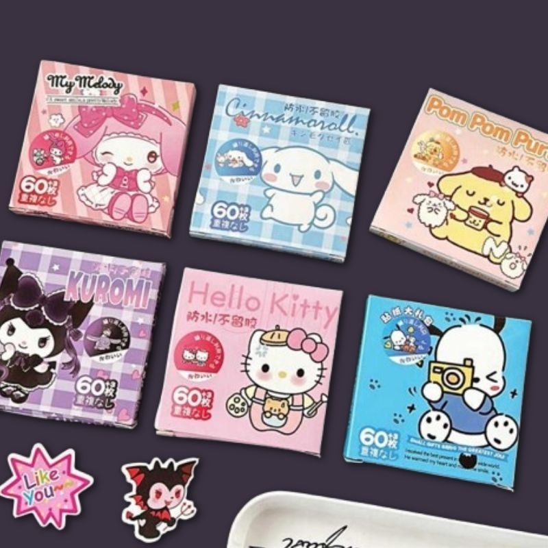 

Sticker Tempel Sanrio Kuromi Cinnamoroll My Melody Pochacco Pompom Purin