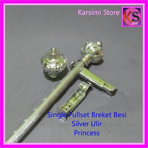 Breket Besi Batang Tiang Gorden 0.5 - 2 Meter Single Full Set Pintu & Jendela Princess Minimalis