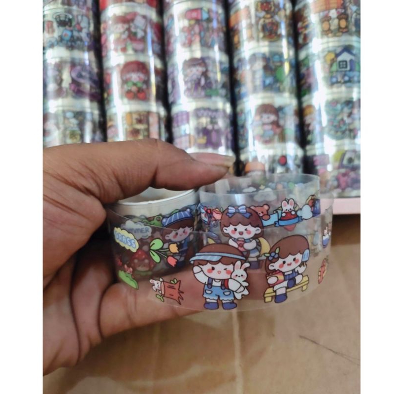 

1 Pcs Mainan Stiker Roll Karakter Lucu Sticker Roll Anak