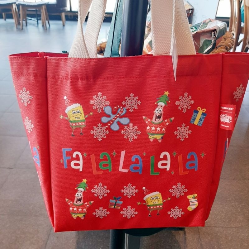 lunch bag spongebob tas bekal starbucks spongebob tote bag starbucks spongebob