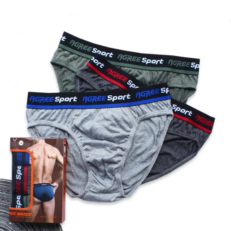 3pcs /1box cd agree art.2311 karet boxer bahan katun polyester size M,L,xl,xxl.