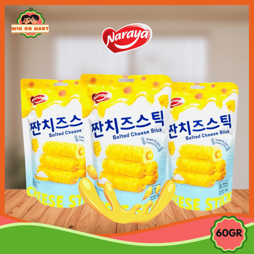 

Biskuit | Naraya Salted Cheese Stick 60gr | Cemilan Keju | Keju Stick