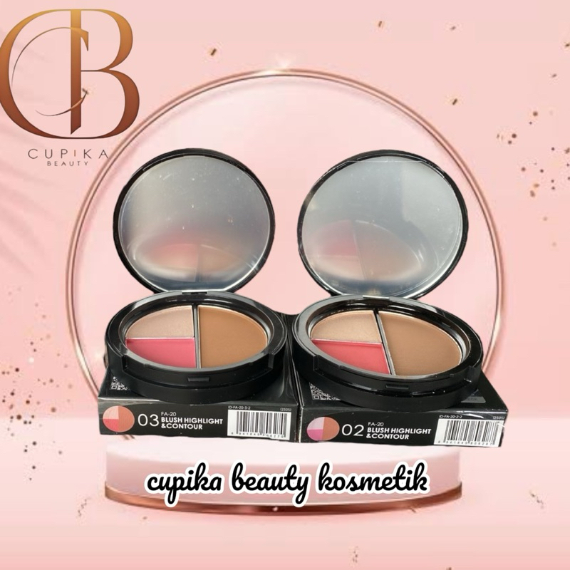 pk,x} FOCALLURE FA20 MAKE UP SET BLUSH ON CONTOUR HIGLIGHTER 3IN1 SET LENGKAP - MAKEUP