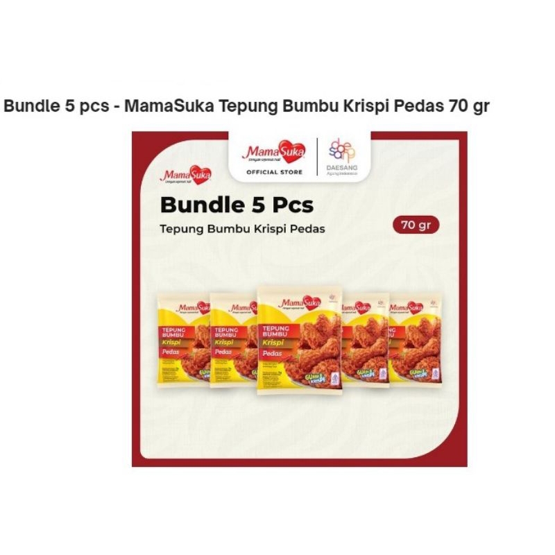 

Tepung bumbu krispi pedas 70 gr bundling 5 pcs