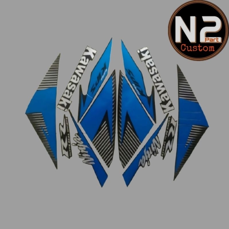 Striping Sticker Motor Kawasaki Ninja RR 2014 Stiker Lis Body ninja rr 2014 Biru