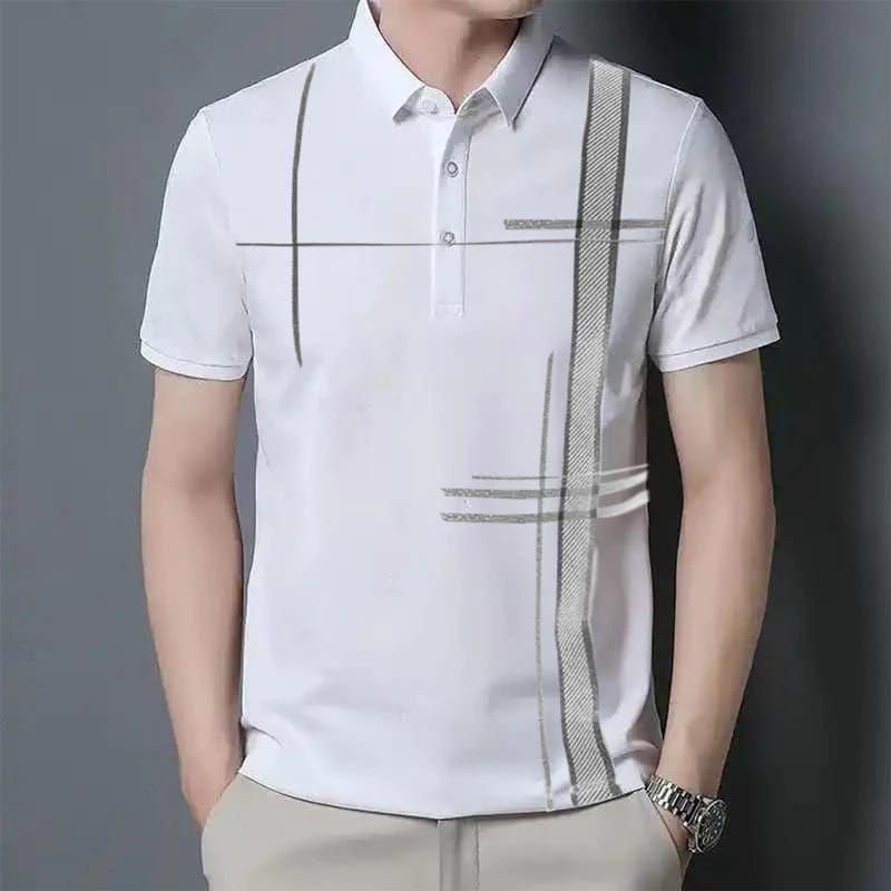 Kemeja Pria Lengan Pendek Putih Polo