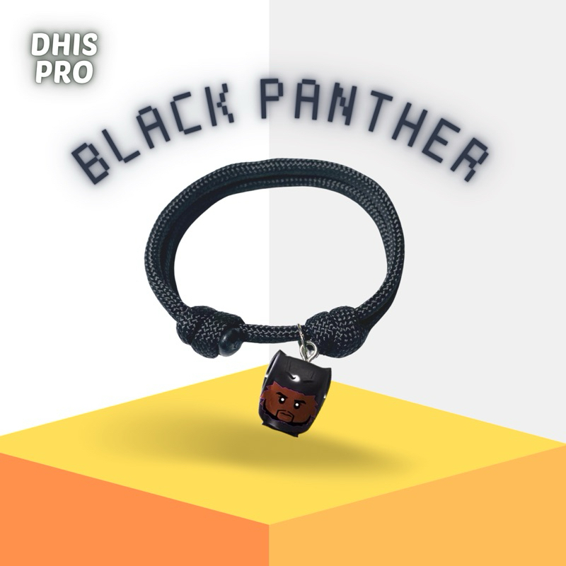 Dhis Project Gelang LEGO Minifigure Head Black Panther Marvel