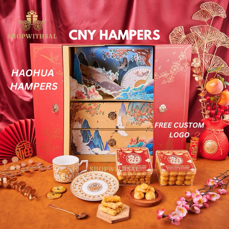 

Hampers Imlek 2025 Premium Kue Kering / Parcel Imlek Keramik Shio Ular / Hampers CNY Lunar new year corporate order / Hampers Kue Kering Nastar Kastangel hampers cny free custom logo