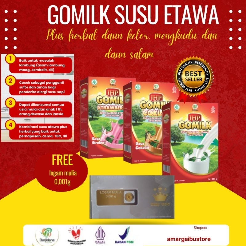 

GOMILK Susu Kambing Etawa Plus Herbal daun kelor, mengkudu dan daun salam untuk mengatasi Asma dan TBC