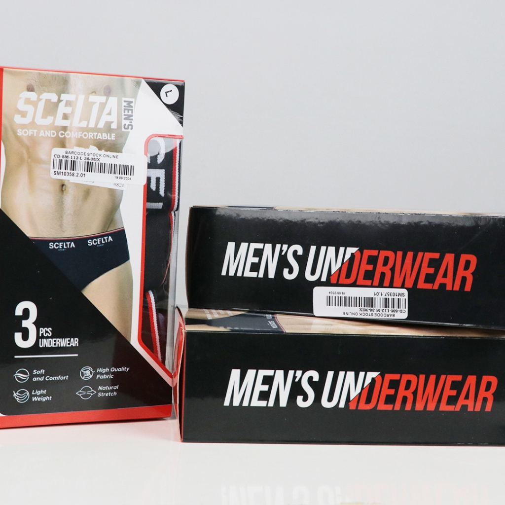 Scelta - 3pcs Celana Dalam Pria Segitiga Cd Cowok Karet SM 112 3s Mix thumbnail 8